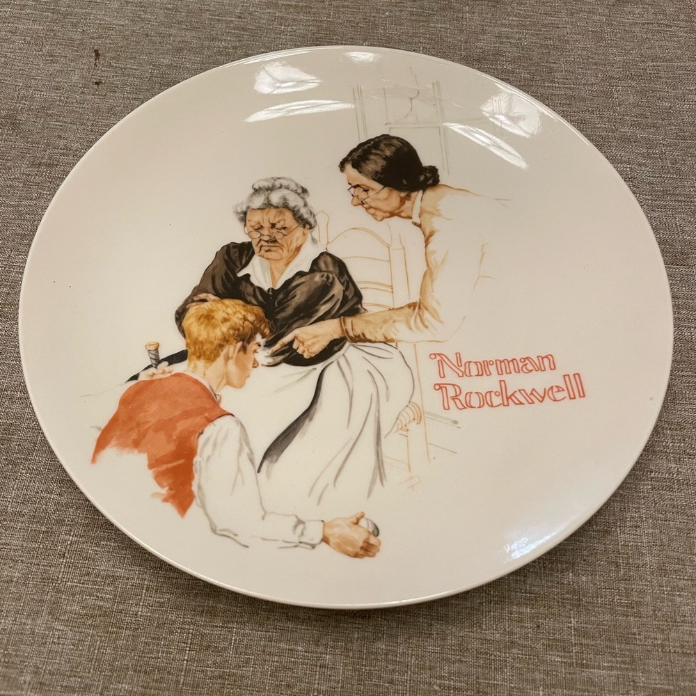 A classic Rockwell collector plate "The Broken Window." Numbered 550
